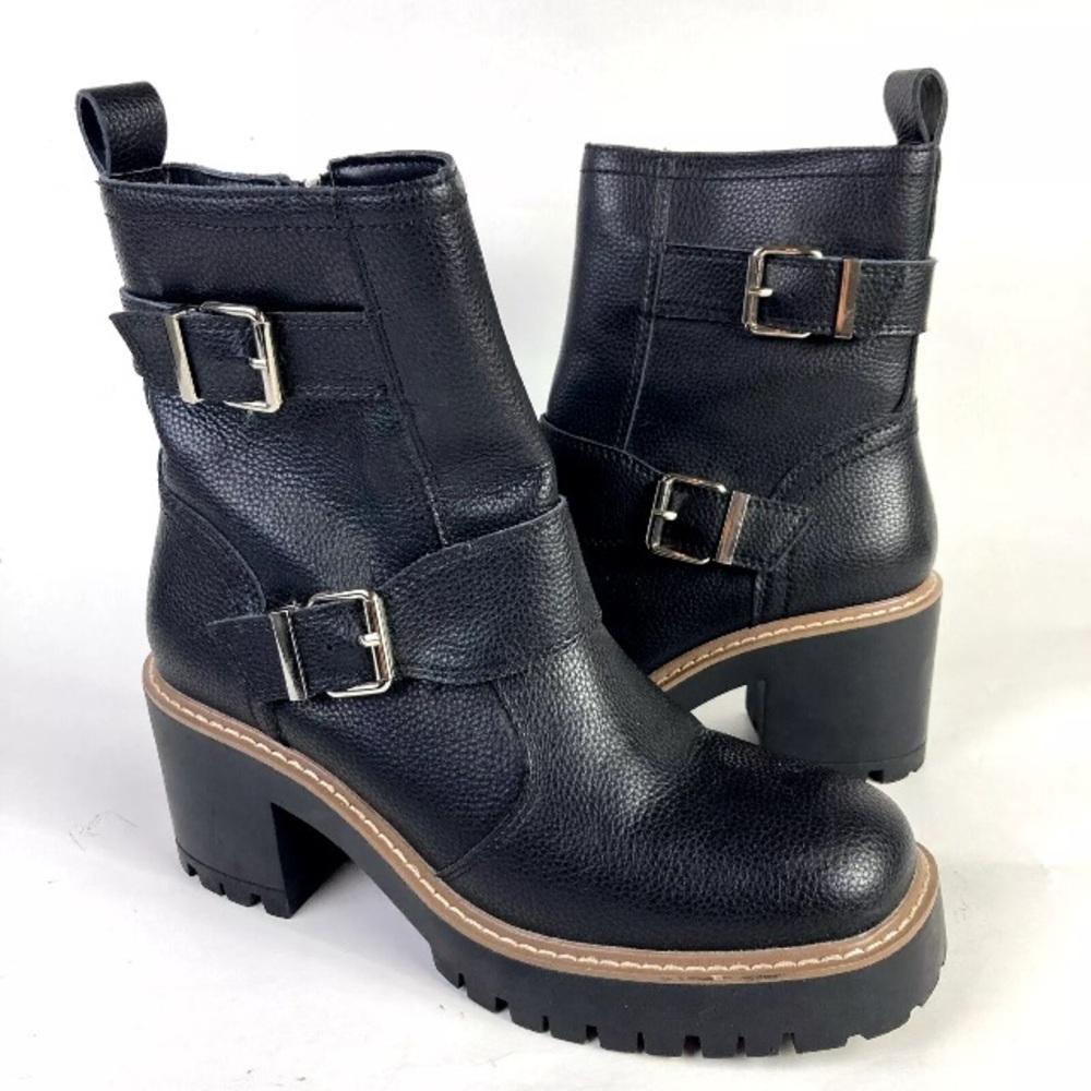 Blondo sz 9 Platform Boots Lug Sole Reno
Waterproof Buckle Pebbled Leather